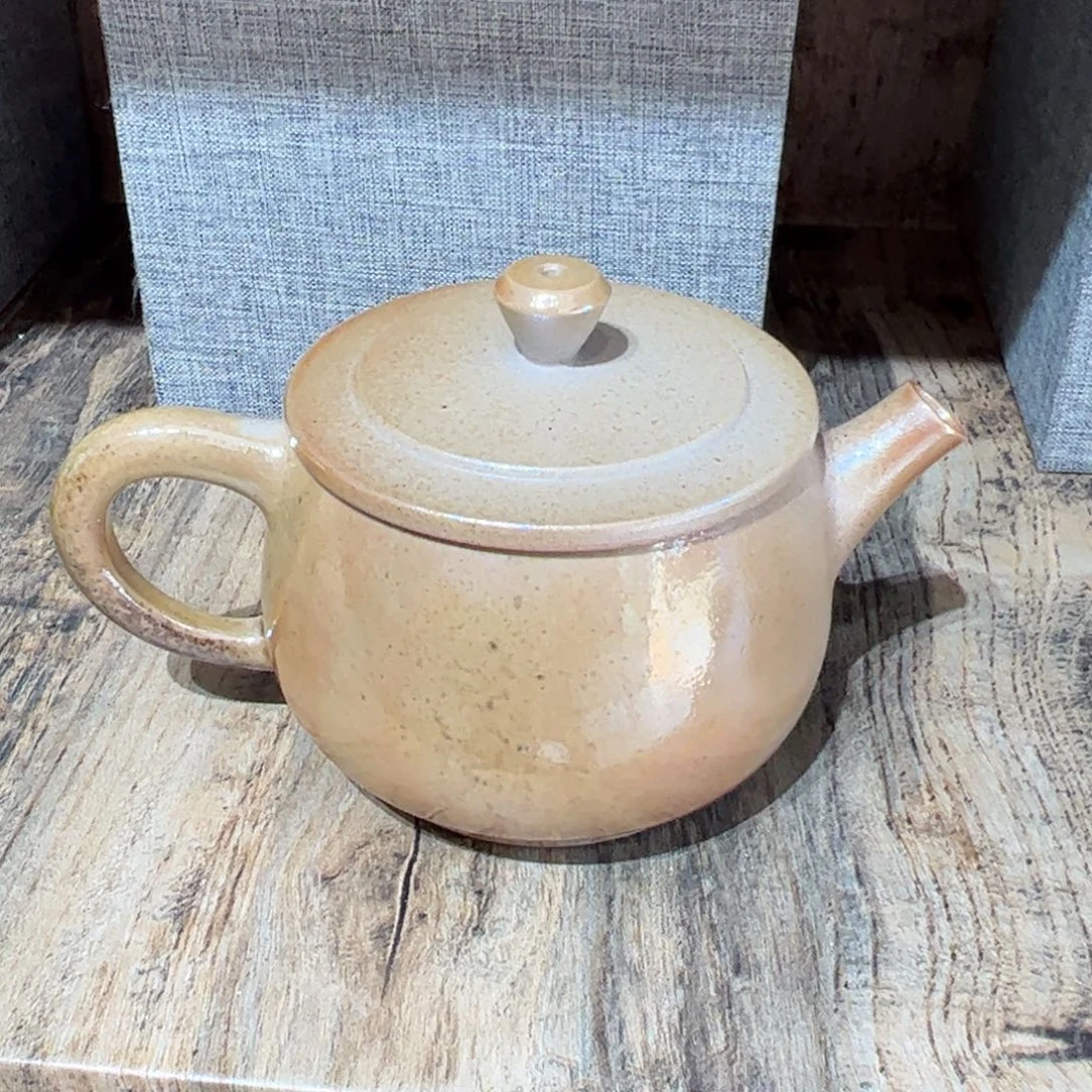 壶建水紫陶白泥柴烧壶