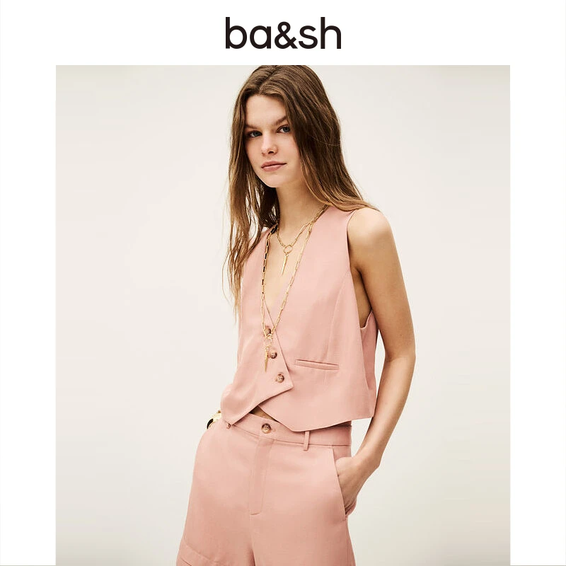 ba&sh法式都市通勤知性优雅简约纽扣无袖上衣马甲女1E25GERI