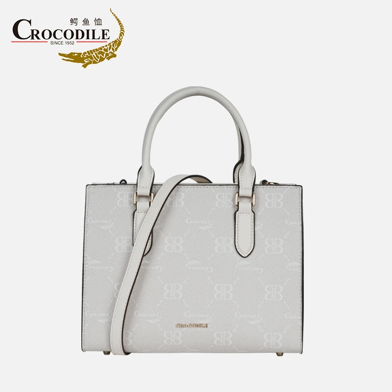 鳄鱼恤CR面料中号手提包粉色女包CB00081N