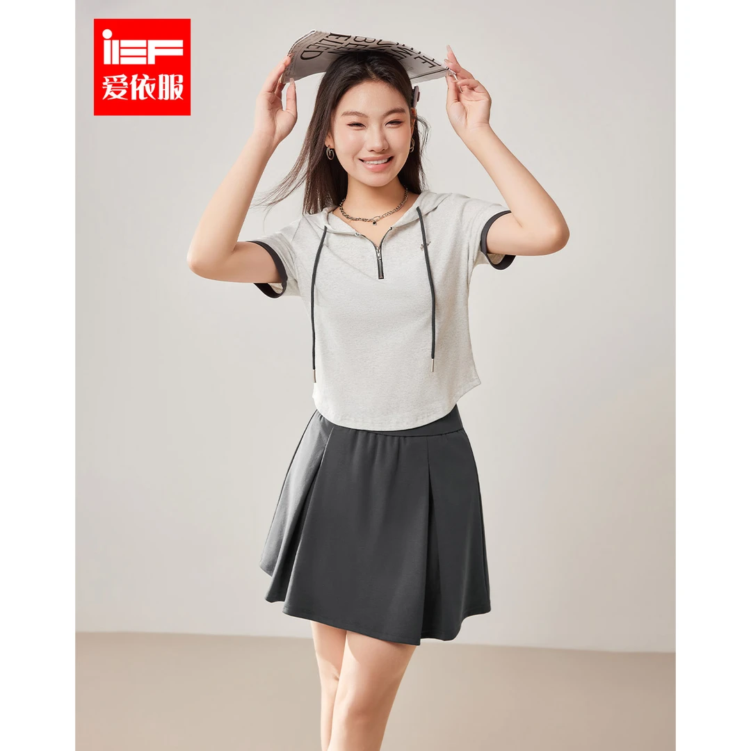 IEF/爱依服【微胖】大码女装2025夏季新款韩版时尚休闲风上下套裙