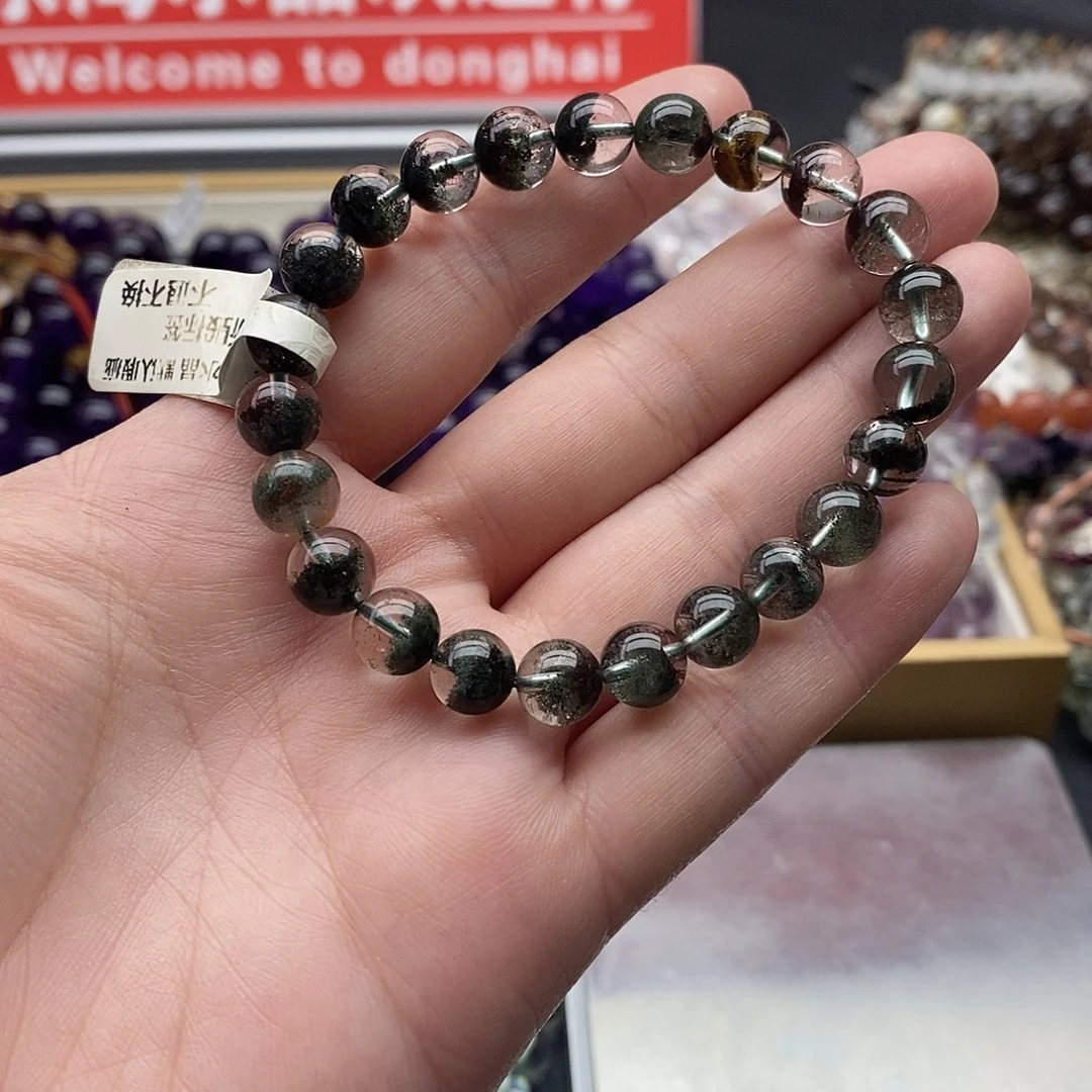未镶嵌手链水晶绿幽灵宝盆8+