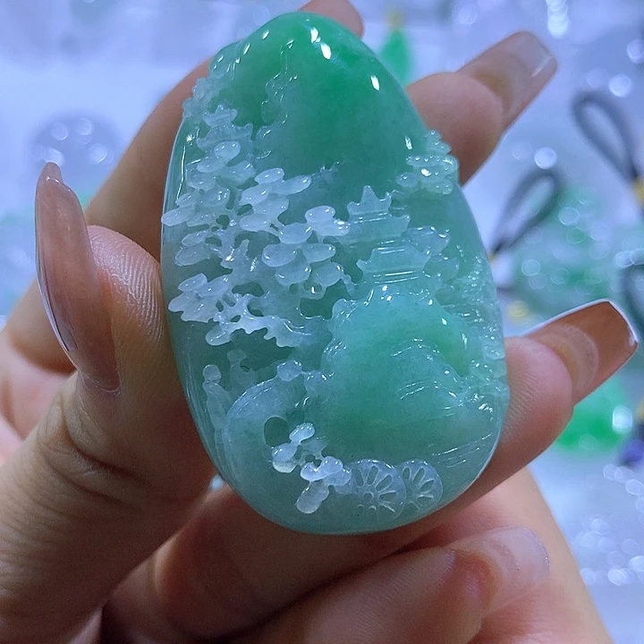翡翠未镶嵌颈饰天然翡翠A货吊坠