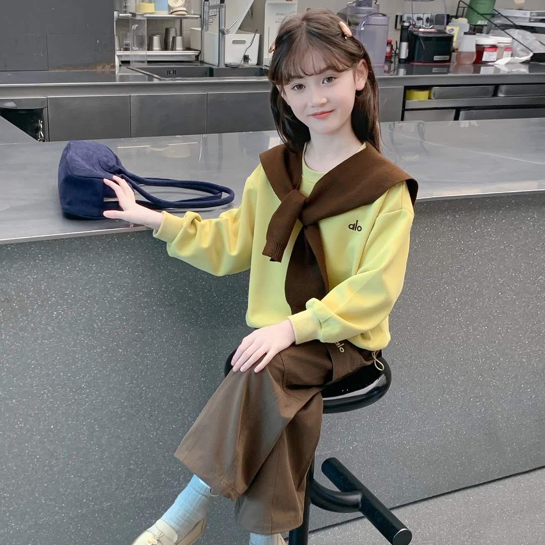 女童秋装套装2025新款儿童洋气时髦网红休闲装春秋款女孩两件套潮