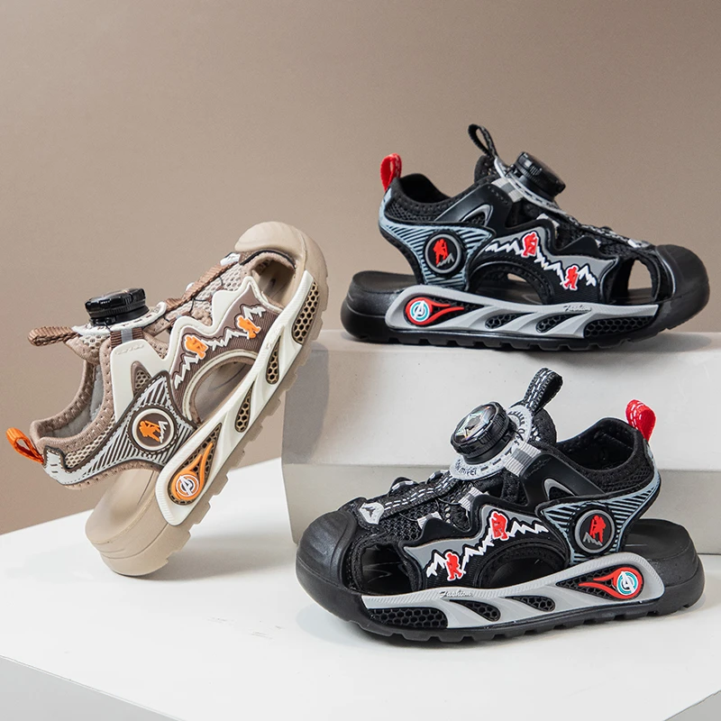 男童凉鞋夏款2025新款小学生中大童运动软底包头儿童沙滩鞋休闲鞋