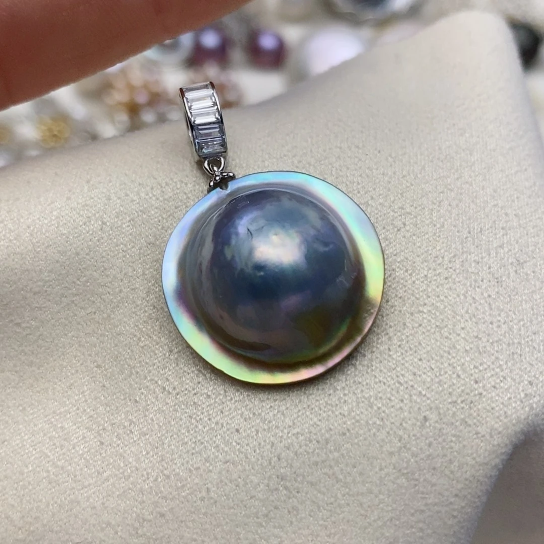 【闪购商品】拼合珍珠（马贝珠）颈饰银S925镶嵌