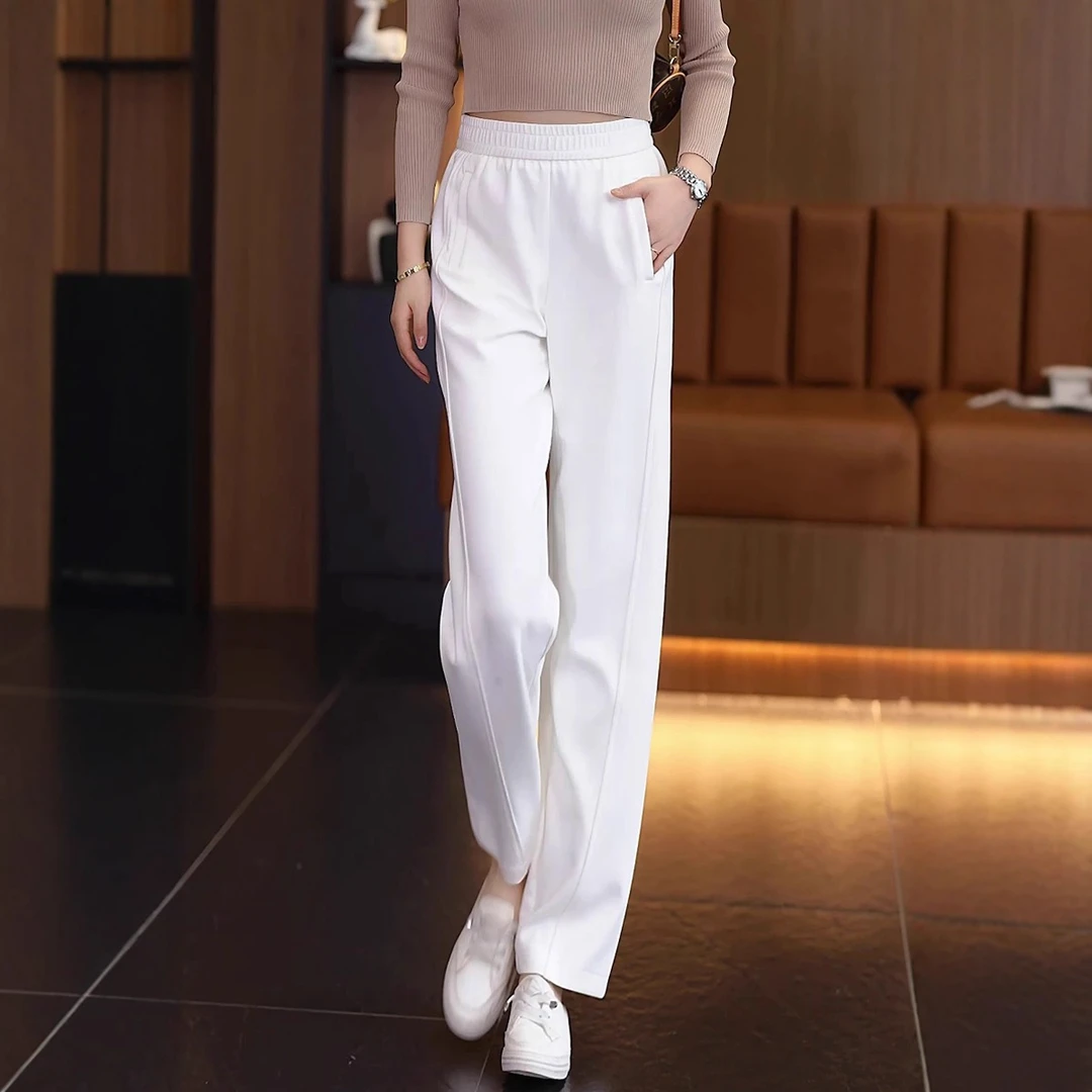卫裤女夏薄款2025新款直筒长裤高腰显瘦大码胖mm慵懒风休闲运动裤