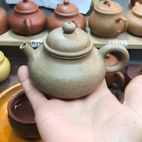 紫砂茶壶青灰段泥容天150豪升左右