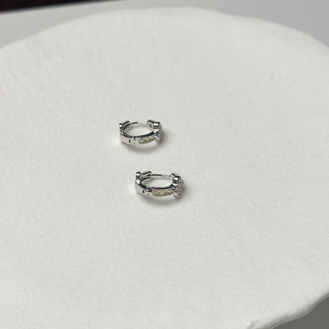 铜合金合成锆石耳饰 耳钉5950