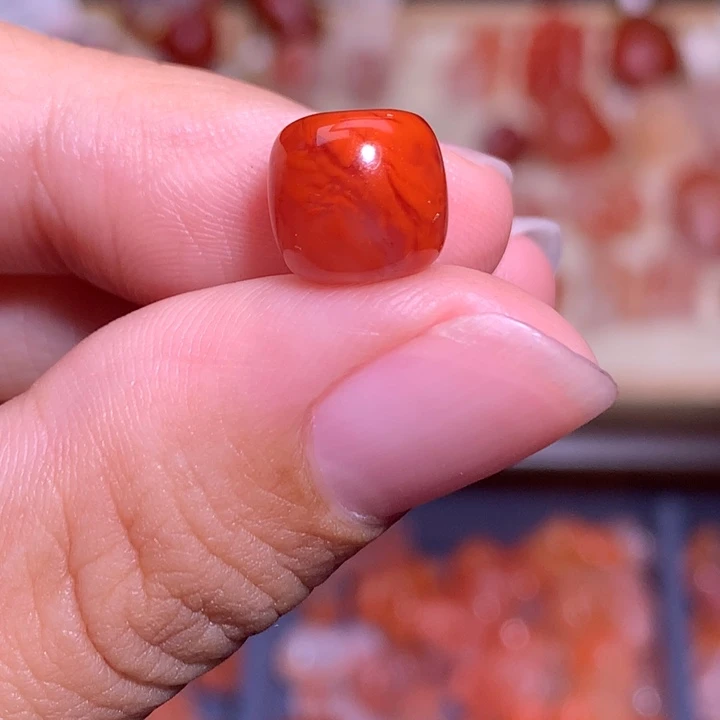 南红玛瑙未镶嵌珠宝半成品火焰老型