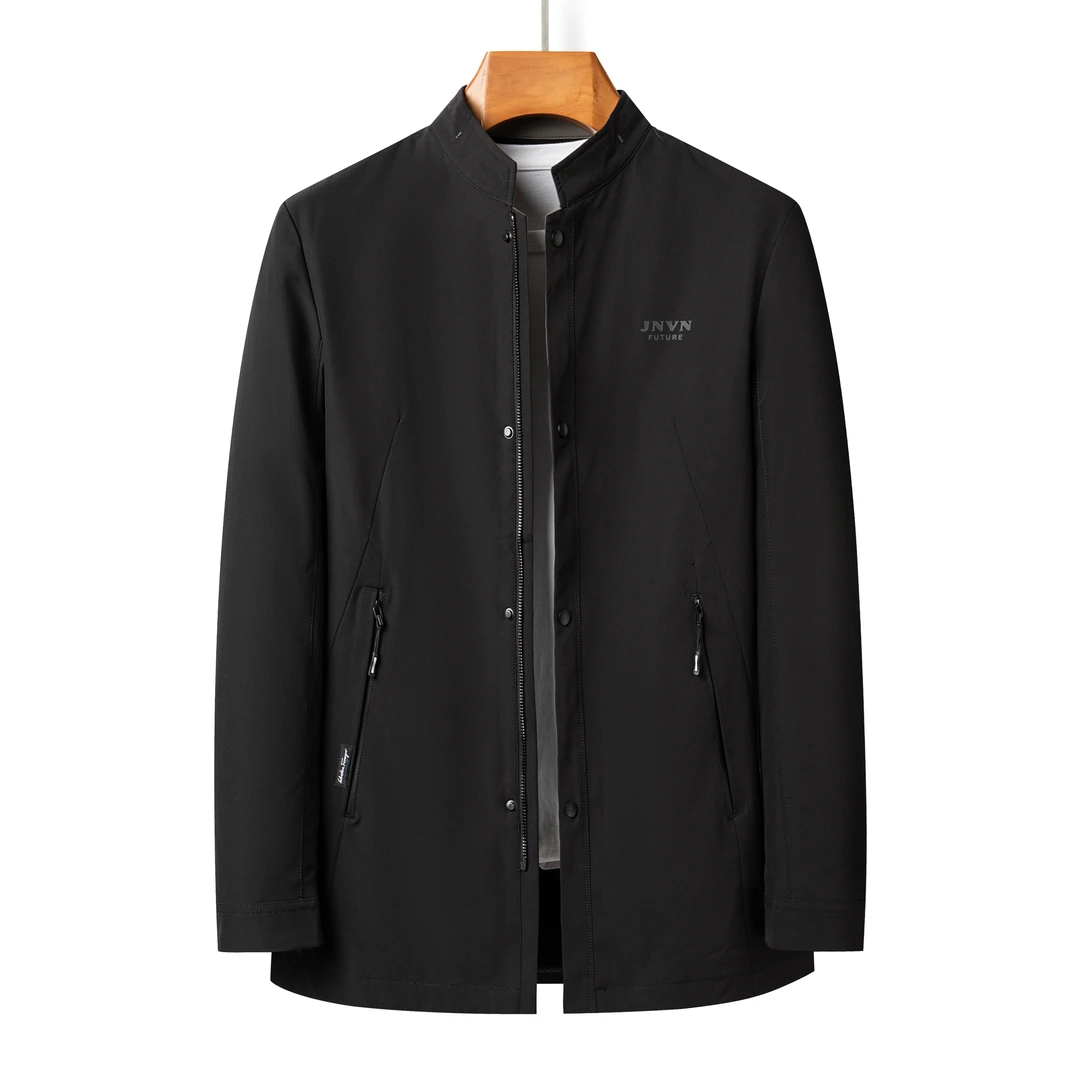 立领薄款长袖上衣男士韩式夹克直下摆外套商务休闲51200