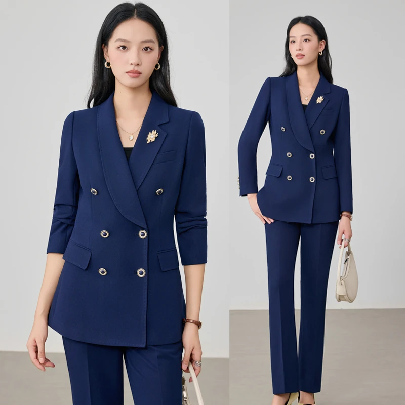 时尚高级感西装套装女主持人正装2025新款秋冬面试西服气质工作服