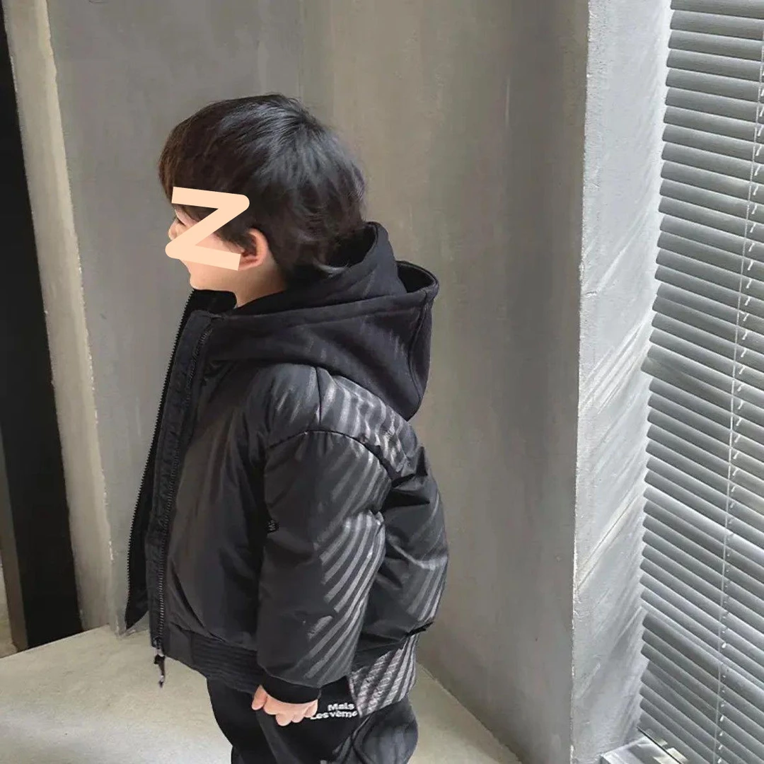 英国KHOM秋冬款儿童羽绒服男童女童加厚连帽白鸭绒外套中小童外穿