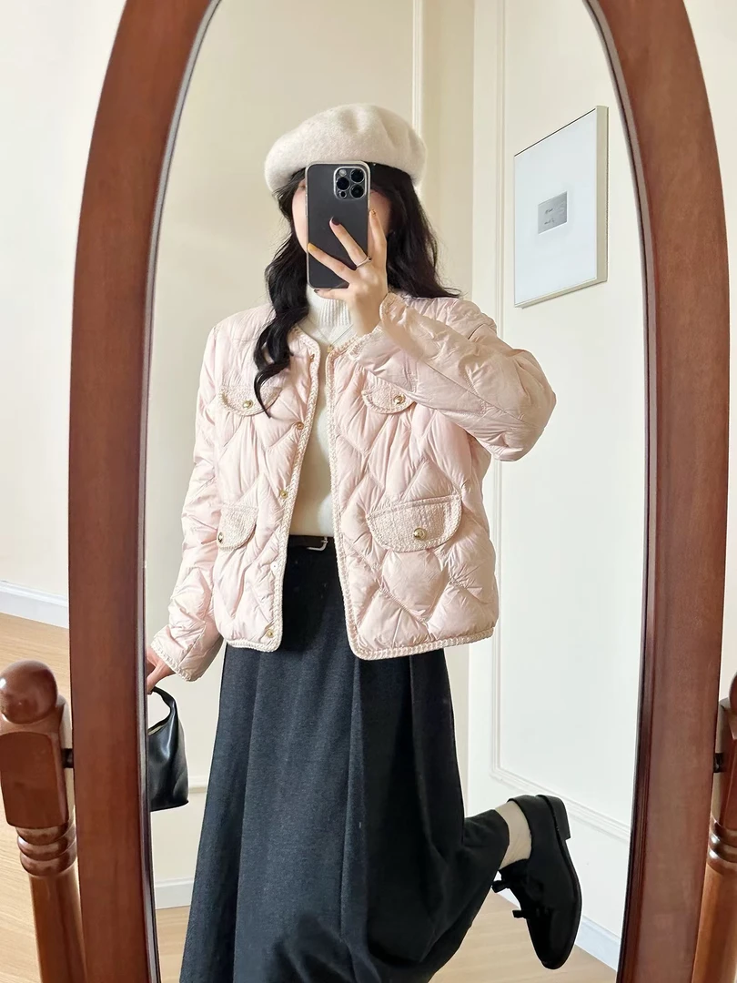 506 白茶茉莉  香香风薄款棉服显瘦外套短款