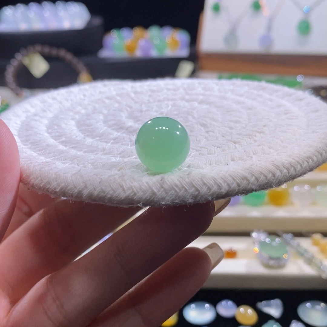 翡翠未镶嵌颈饰冰胶甜绿珠卡13