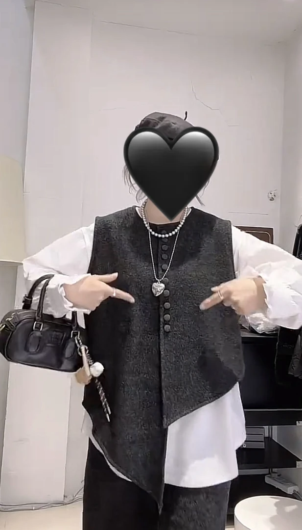 冬季时尚洋气感不规则马夹