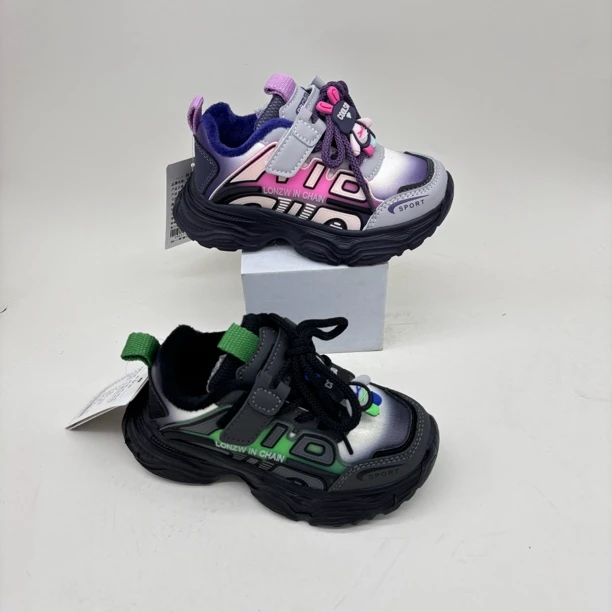 冬季新款加绒二棉男童女童时尚潮款休闲百搭魔术贴运动鞋2718