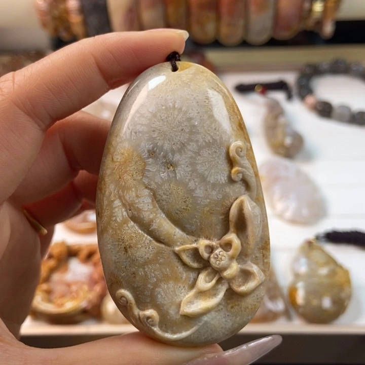 硅化玉吊坠(不含链)未镶嵌44号链接