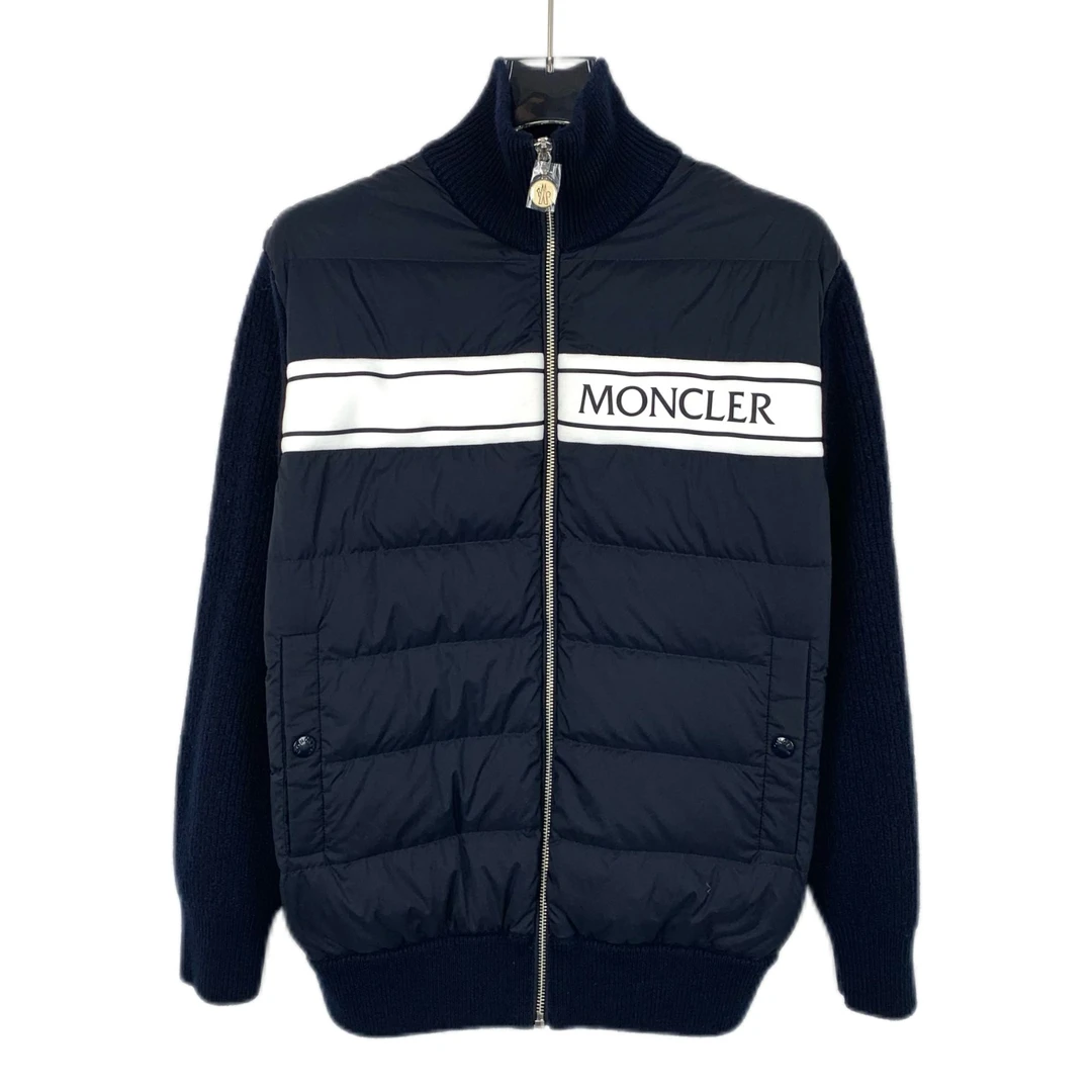 99新 MONCLER CM0044 22款深蓝色羽绒服拉链外套 M码