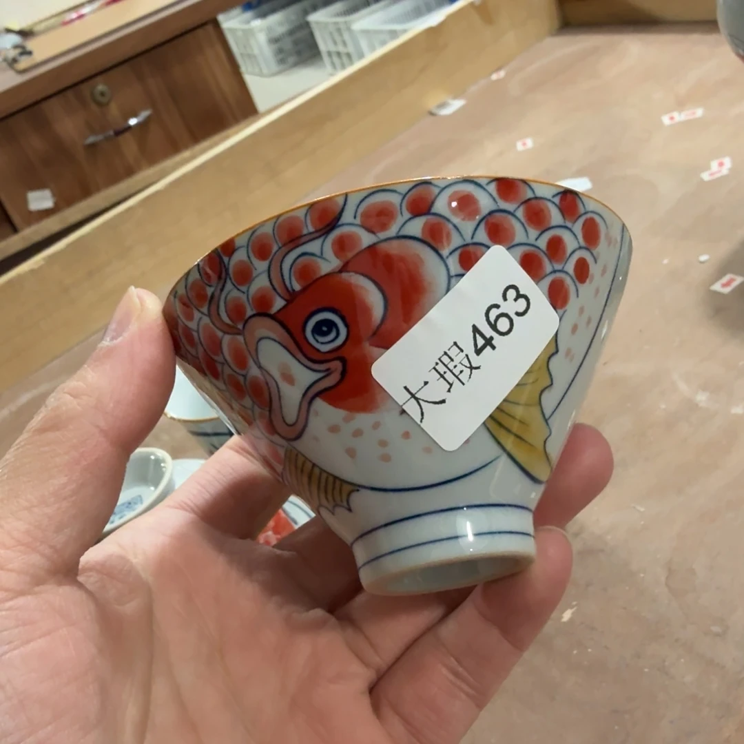 釉下手绘茶具微瑕