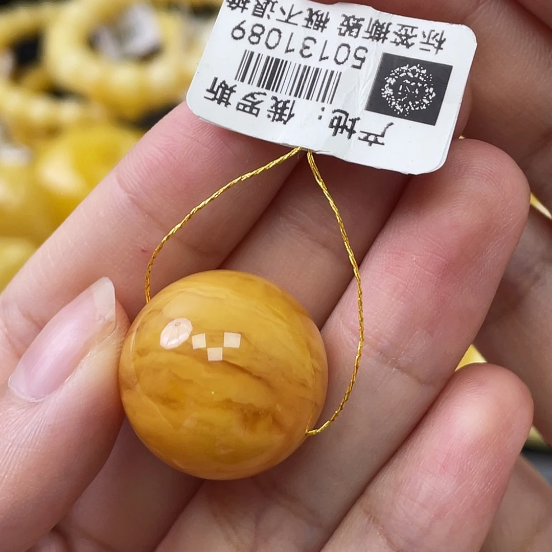 蜜蜡未镶嵌珠宝奇石瑕圆珠20.1mm