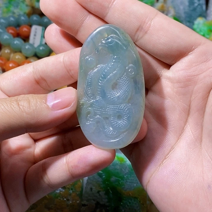 未镶嵌定制翡翠翡翠蛇牌