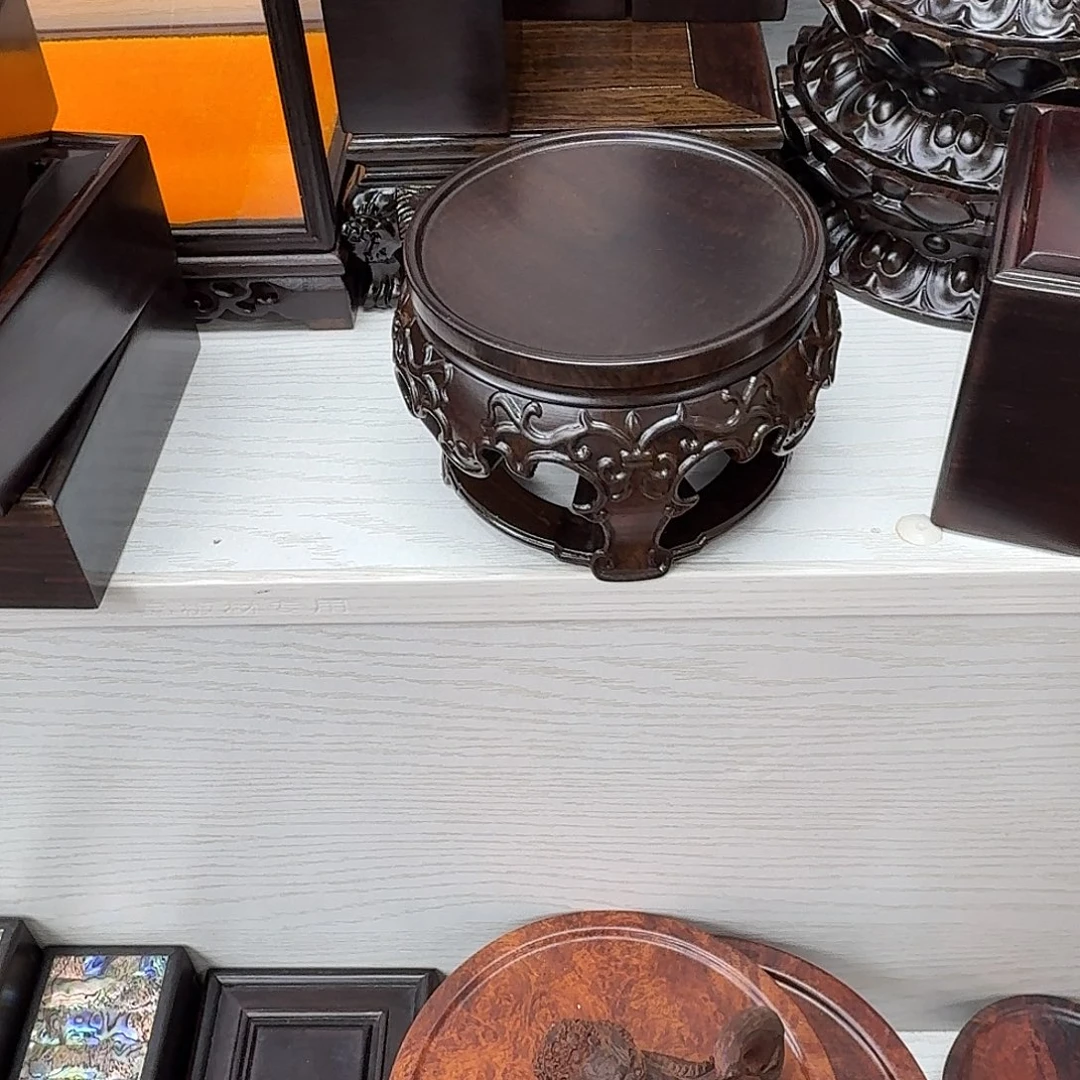 夏***墨木非洲黑檀木9.5整木圆底座7个