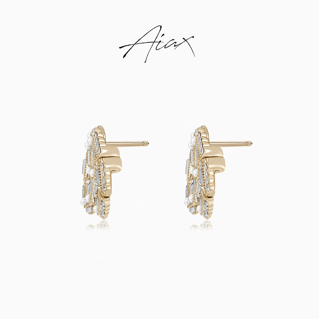 铜合金合成锆石耳饰 AIAX流光风经典气质简约百搭字母耳环TSL1022