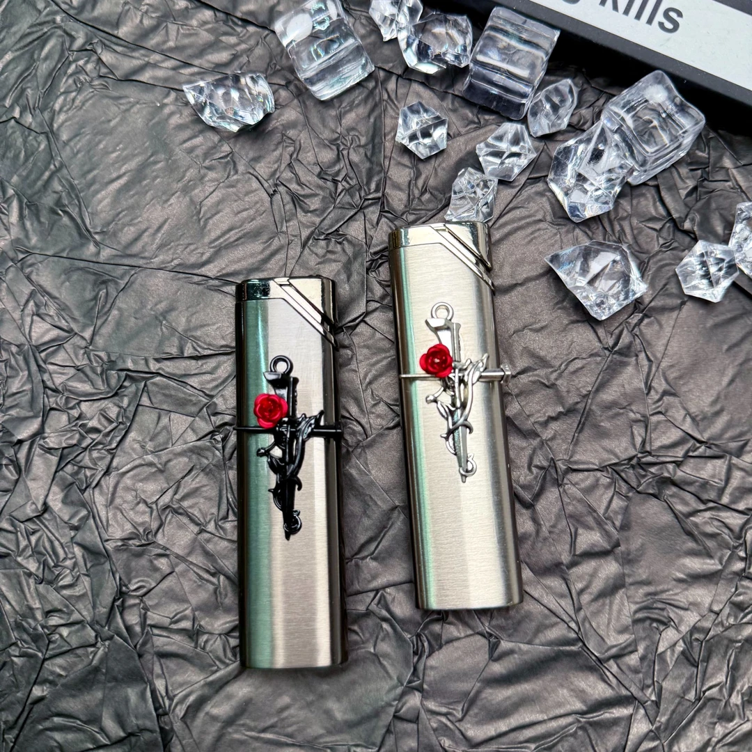 苏苏原创设计玫瑰之恋高级金属防风粉焰打火机个性小众送男女友礼