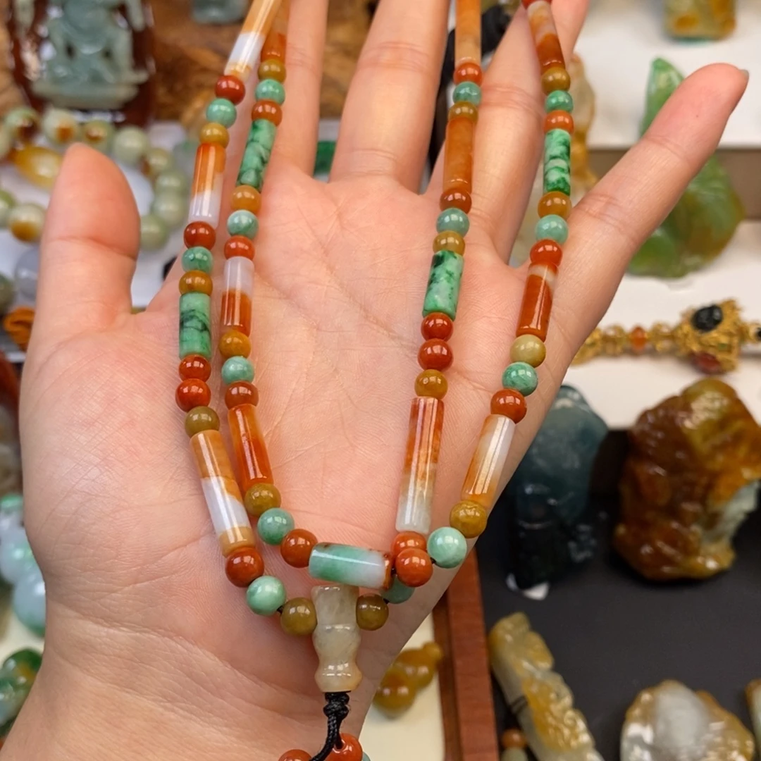 翡翠未镶嵌颈饰老料珠链