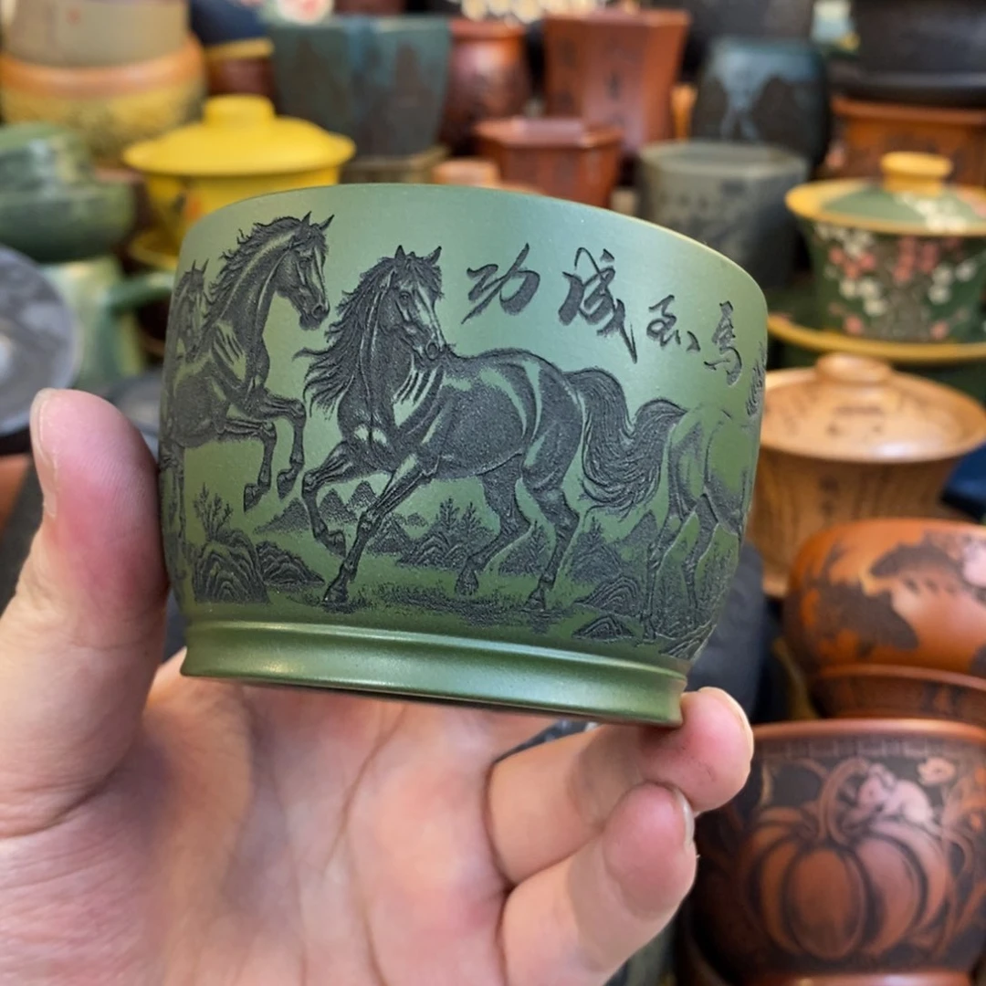 紫砂杯子宜兴全手工紫砂杯