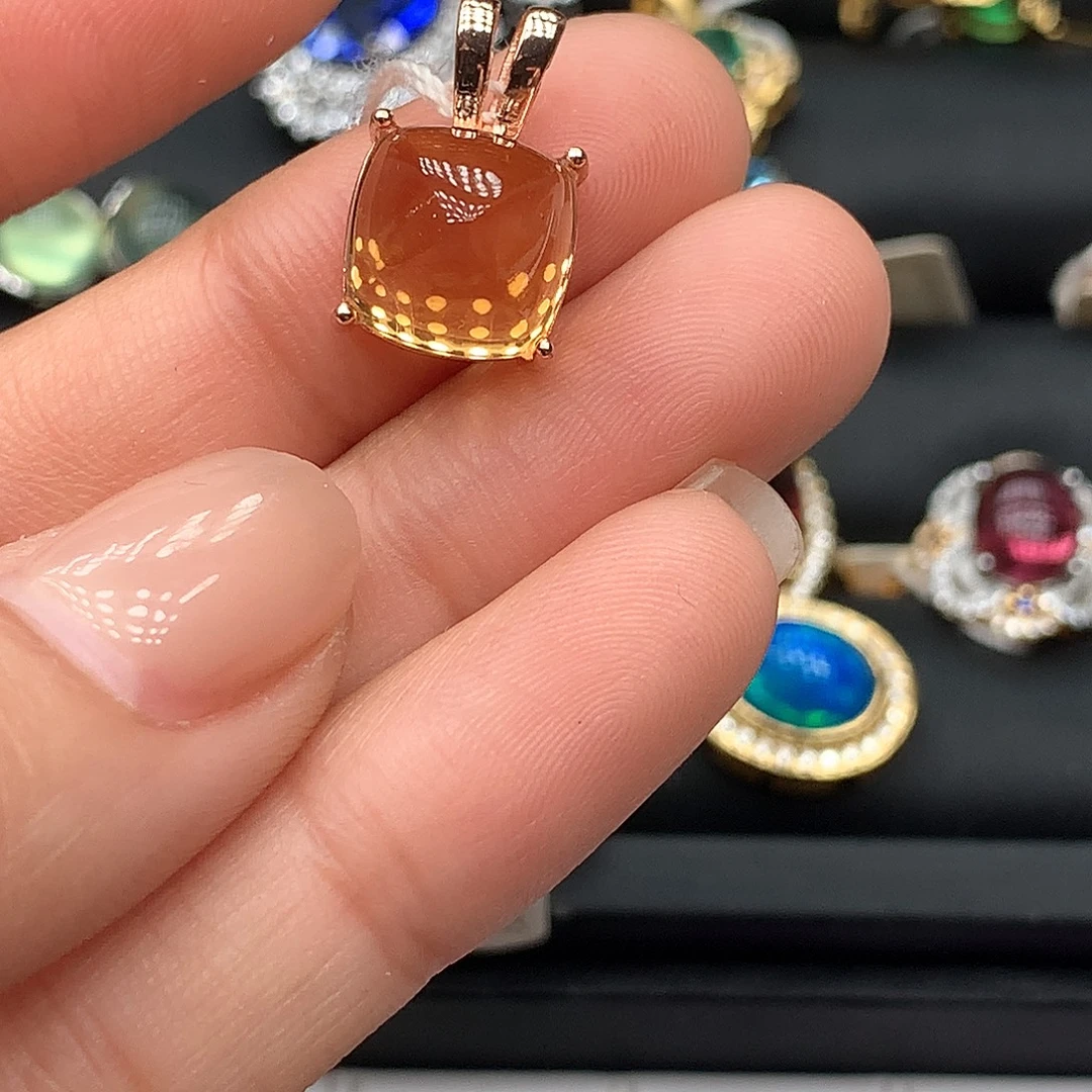 颈饰银S925镶嵌黄晶