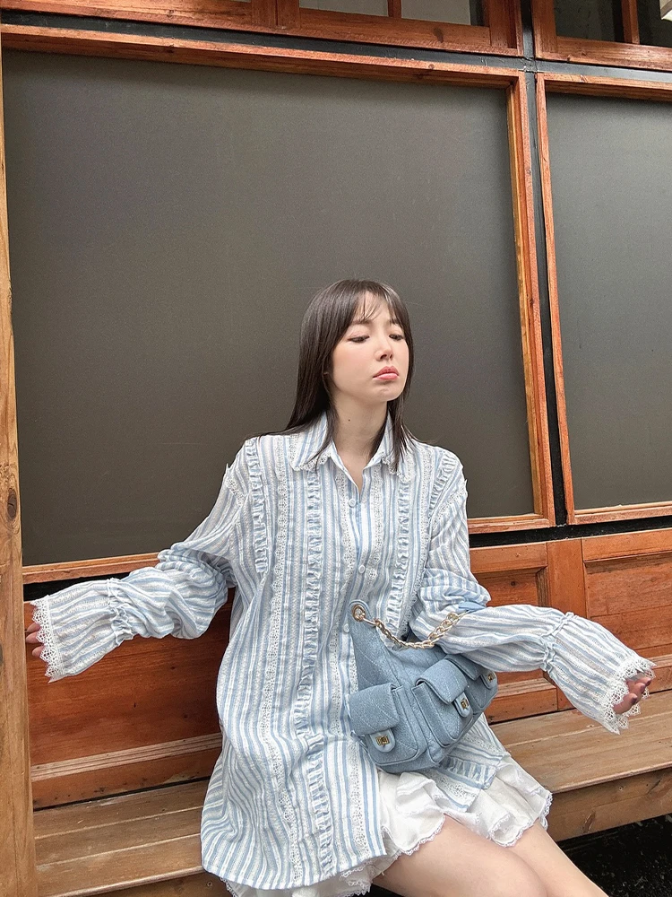 BETTER JOELAY -【浪花朵朵】衬衫宽松时尚潮流翻领休闲风Z4469