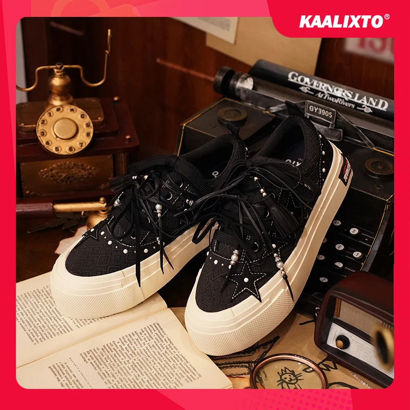 Kaalixto&唐探1900联名款暗影帆布鞋星星鞋国潮经典时尚正品
