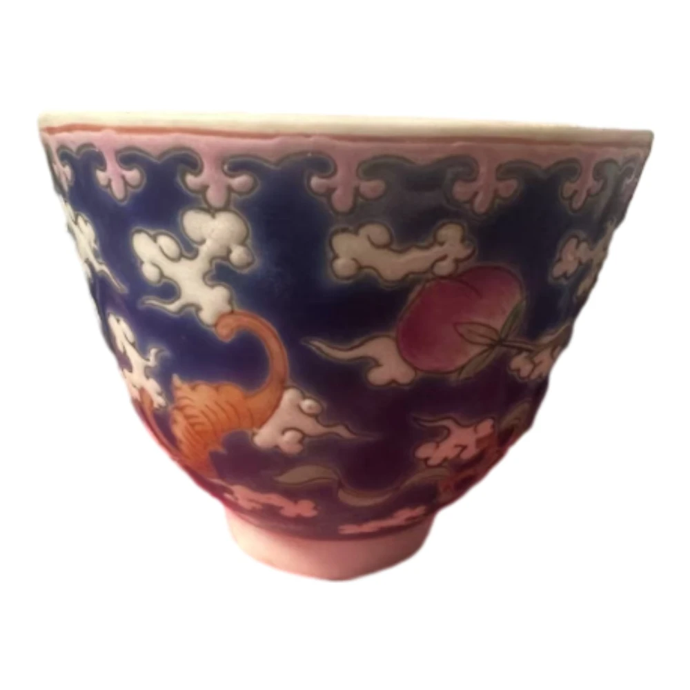 SS1清 同治 粉彩蝙蝠纹主人杯