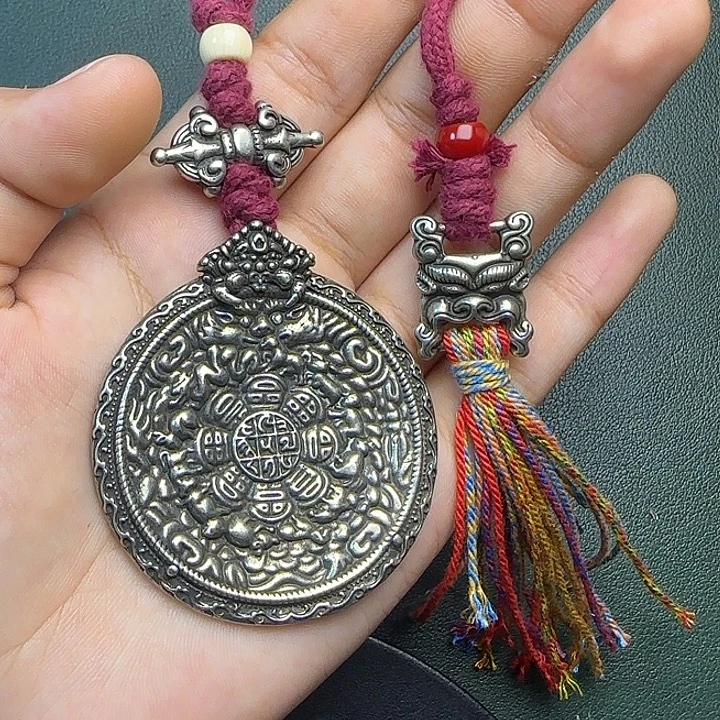 小***炼铜铁合金类藏传工艺品九宫八卦