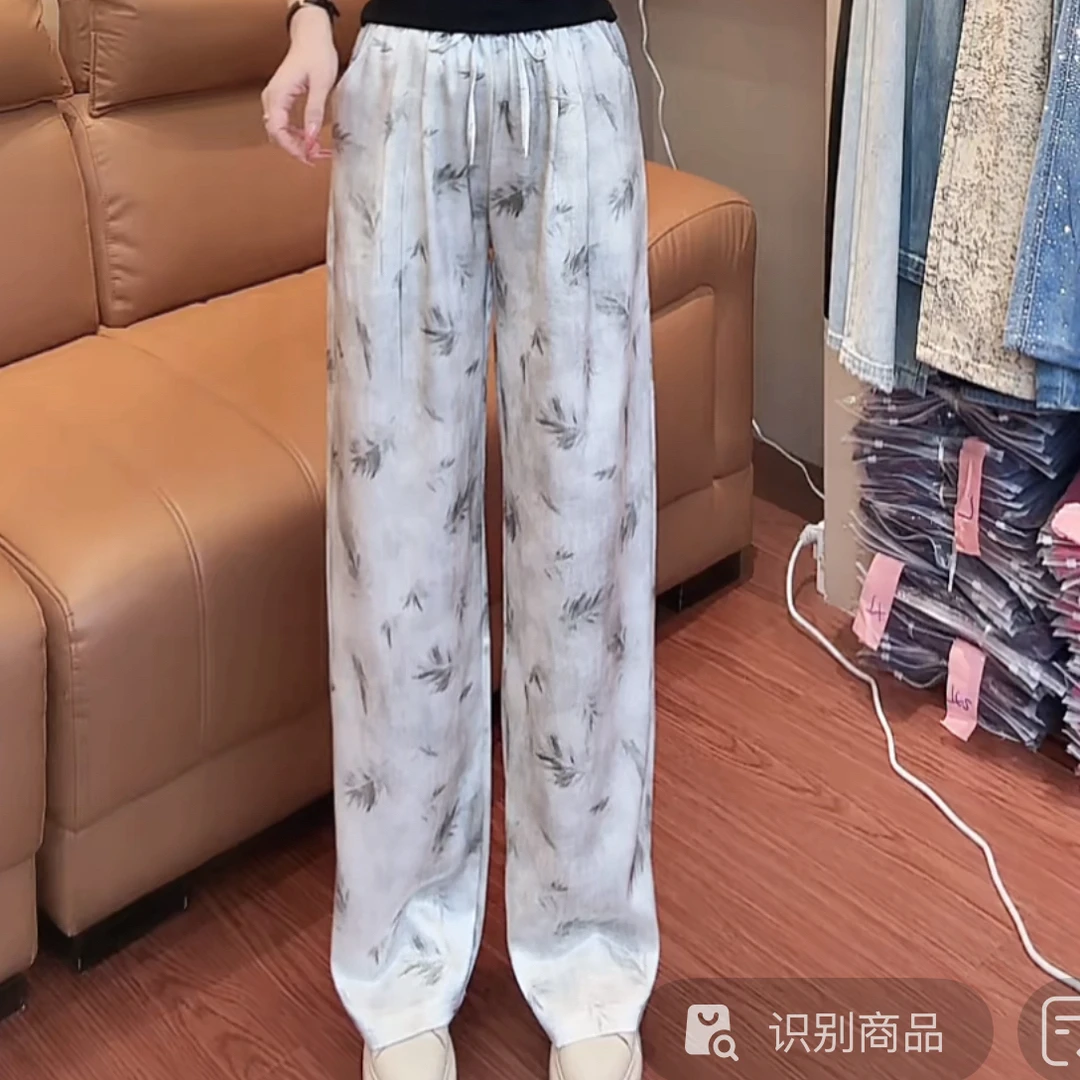 小敏家,夏季薄款显瘦垂感阔腿女款休闲长裤百搭