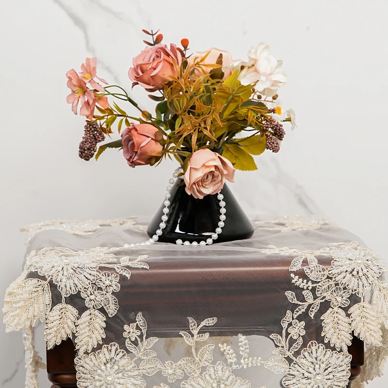 501（60cm方）钉珠手工钉珠绳绣方巾