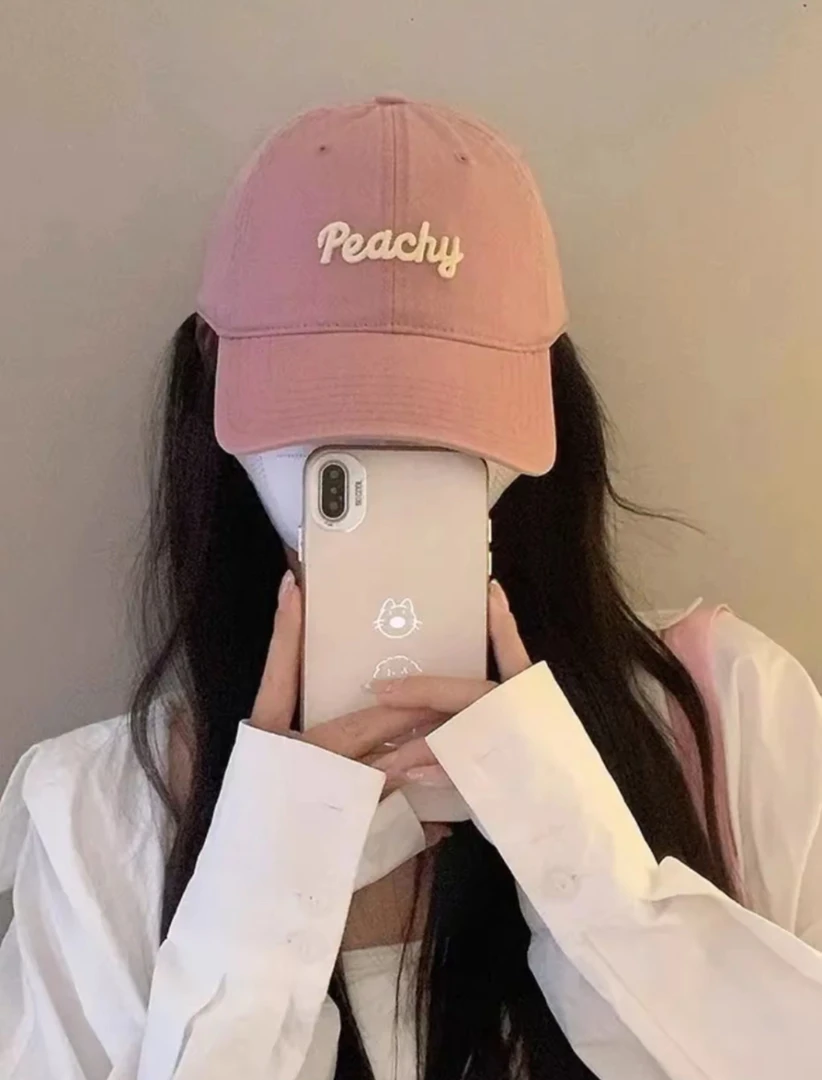 无印MUJ情侣帽子女街头立体字母刺绣棒球帽男韩版显脸小鸭舌帽夏