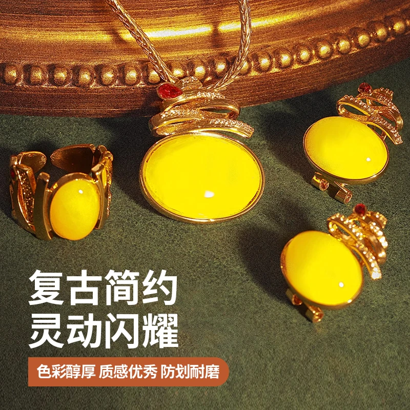 铜合金项链 天然黄石项链99-000006TG