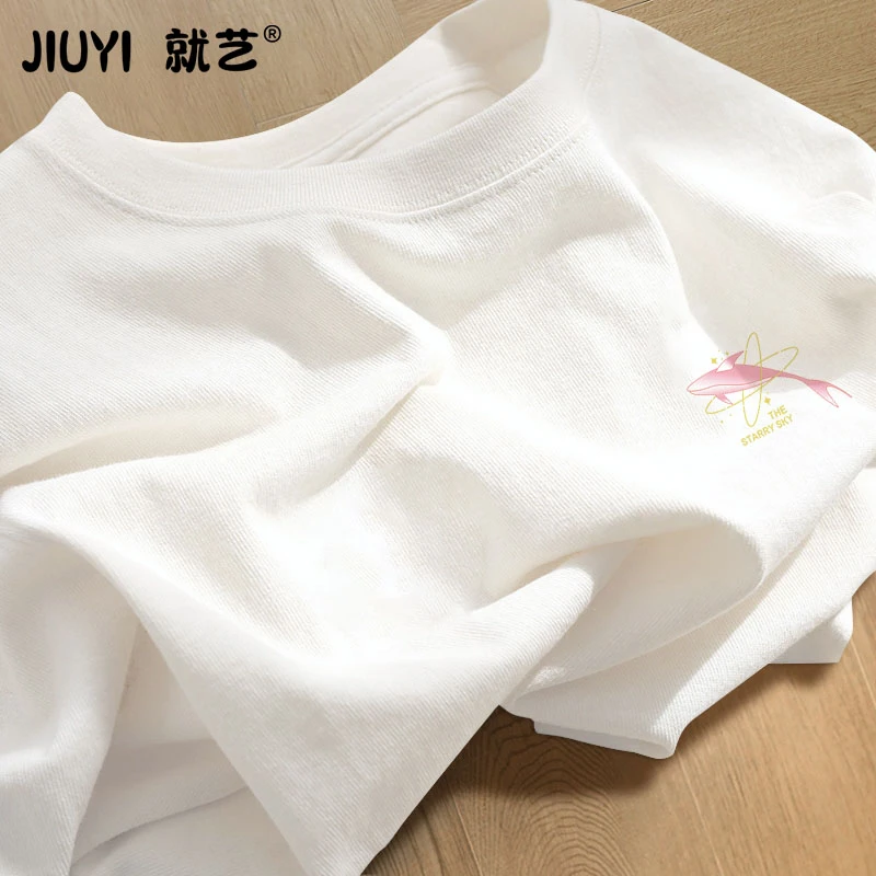 2025夏季新款纯棉短袖t恤女简约百搭洋气减龄ins潮牌体恤白色上衣