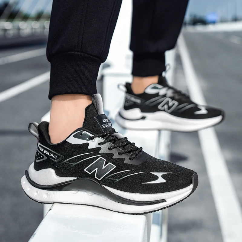 NEW BOLUNE/新百伦休闲男鞋夏季跑步鞋男士网面透气防滑运动鞋子