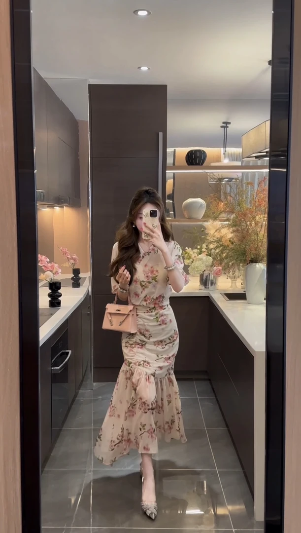 子芸定制【莱夏拖千金】上衣 长裙JJX5SY2860百搭时尚印花设计师