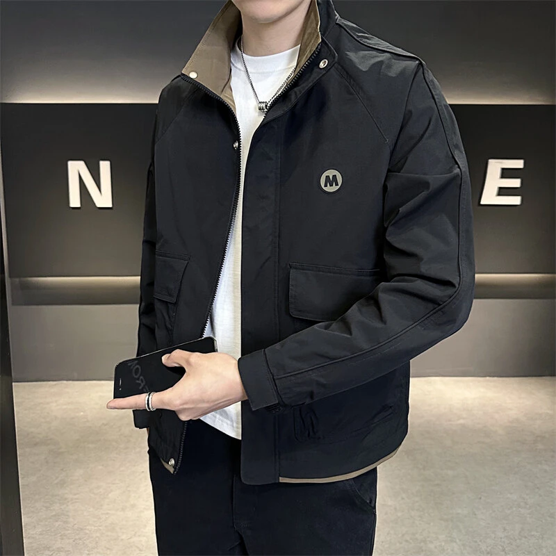 男士外套2025春秋季新款立领帅气工装青年夹克百搭时尚潮流上衣