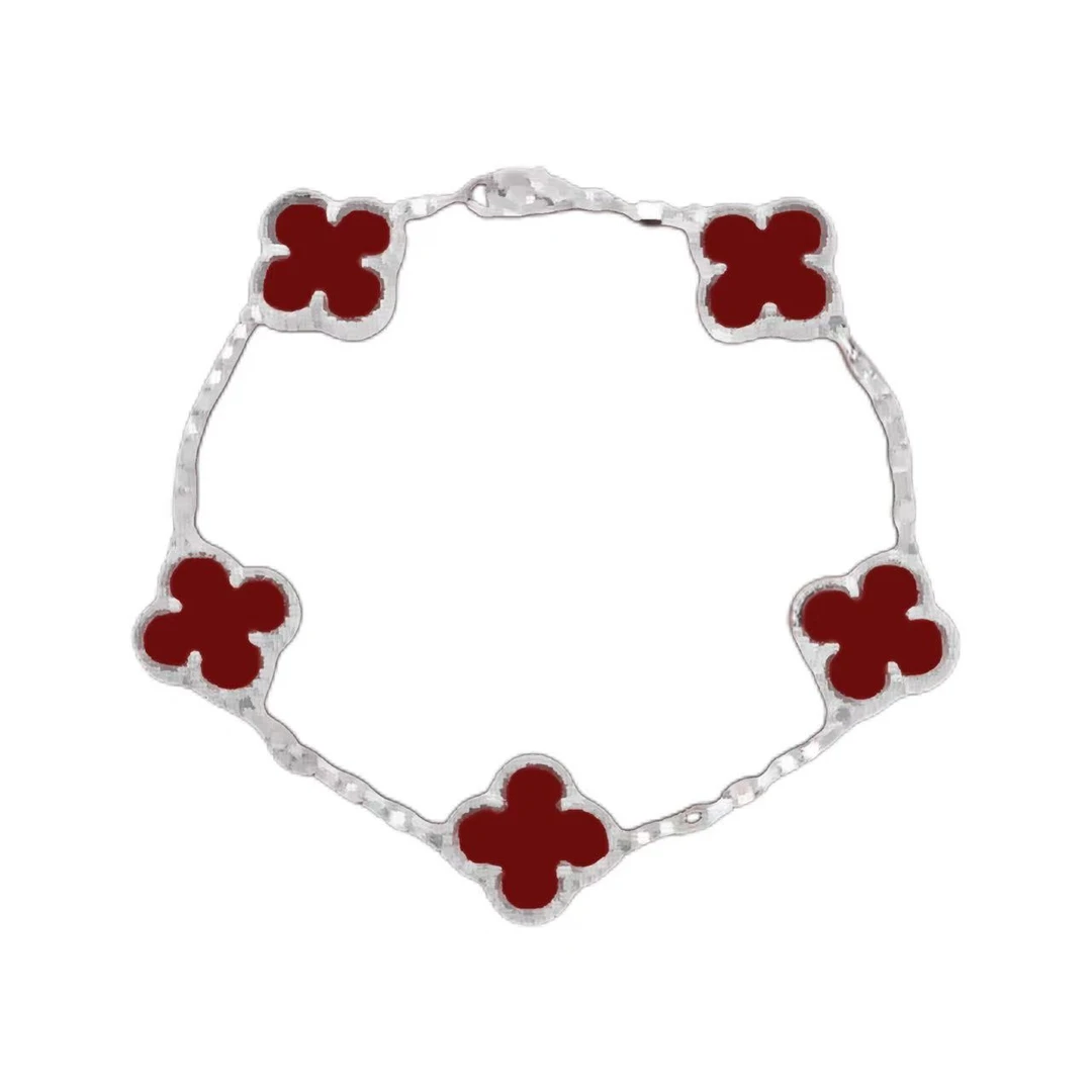 925银手链 【四叶草】五花手链经典时尚气质