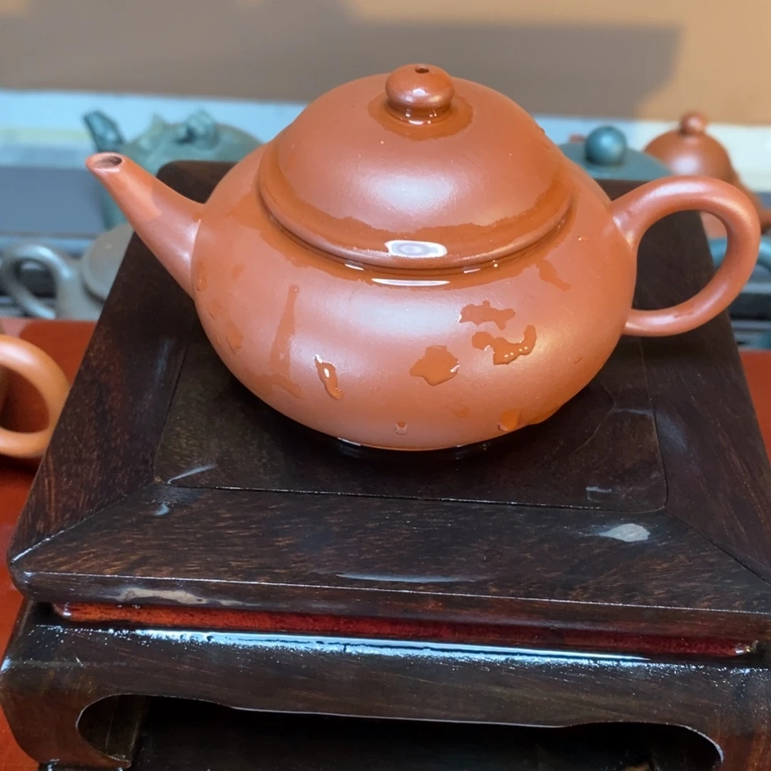 紫砂茶壶高端130cc红泥鸭浦水平