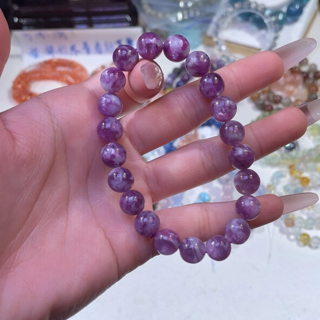 未镶嵌手链水晶紫祖母晶9+