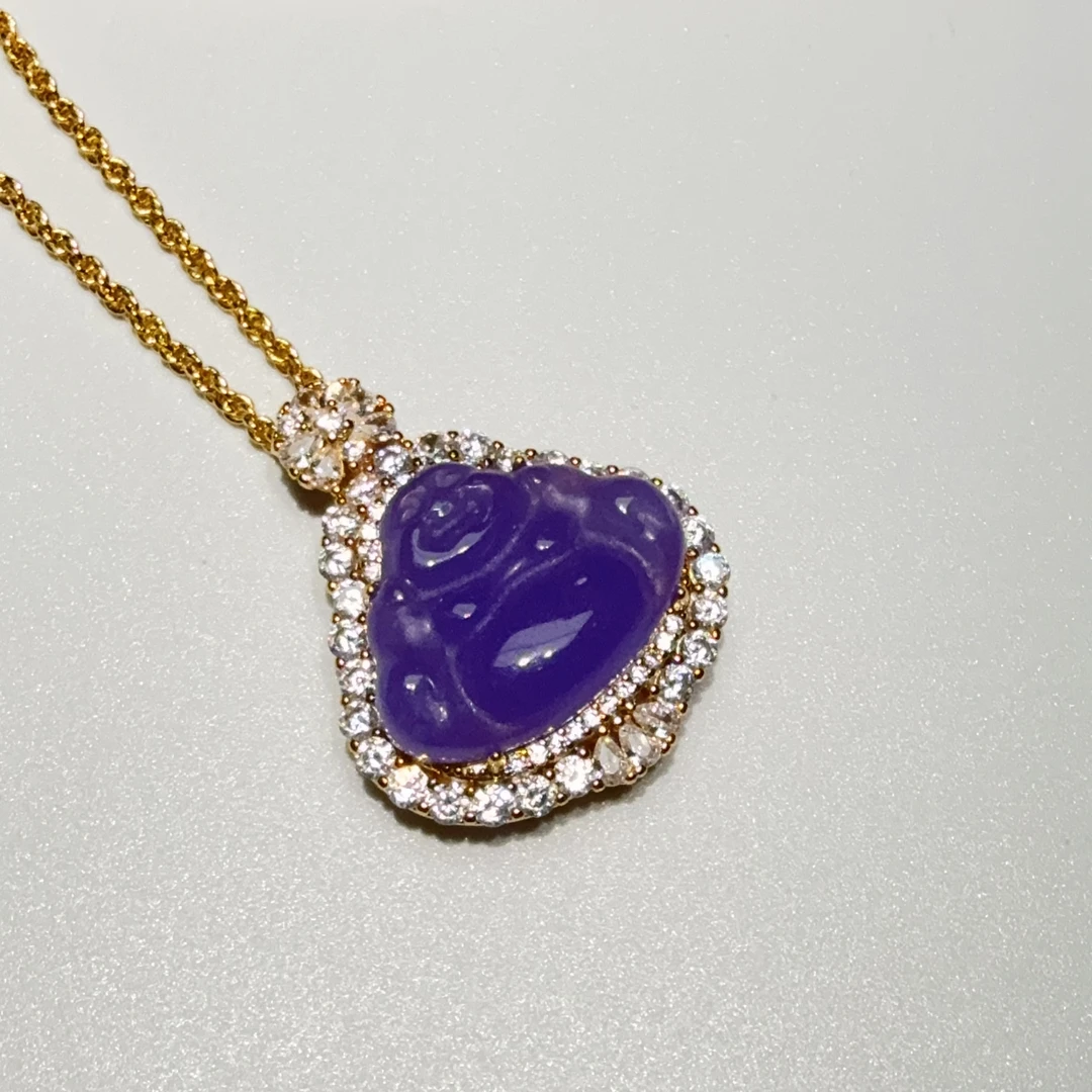 Q73精美珠宝设计款镶嵌佛公吊坠直径21*18*10mm