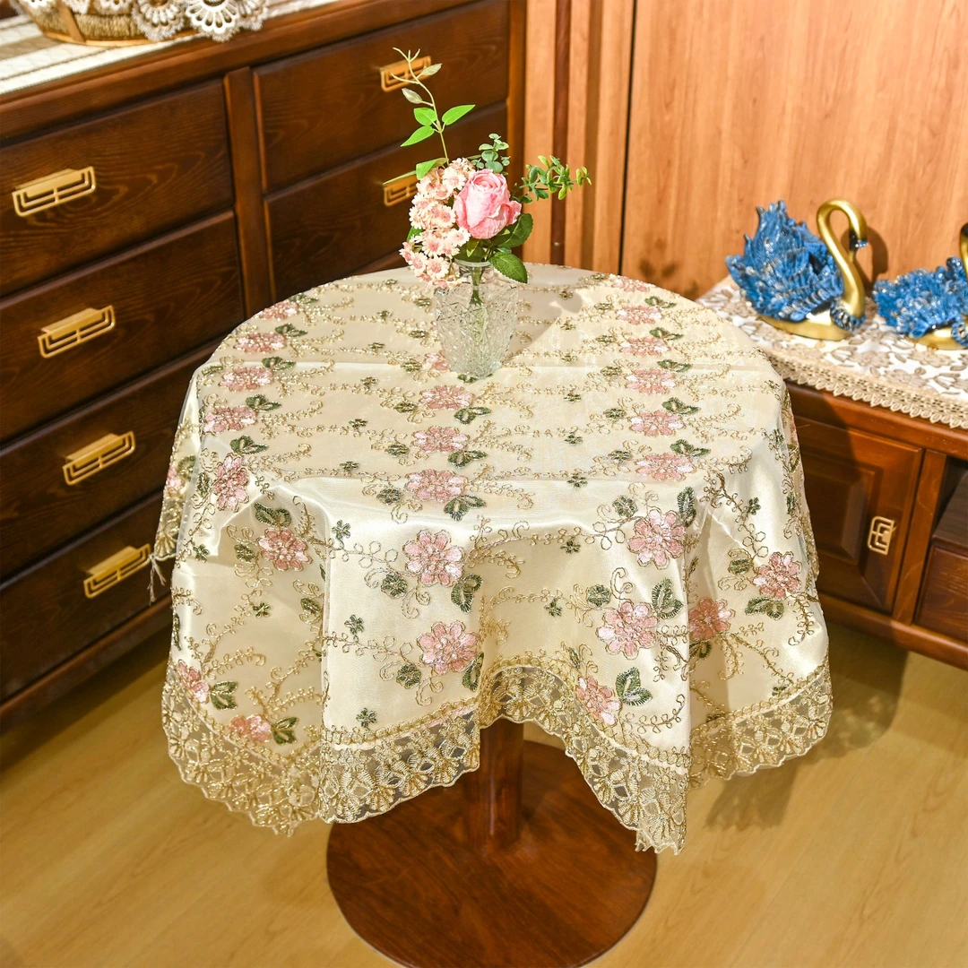 C02 金粉 (85X85cm方）沙发靠背巾，立式空调盖巾，方桌圆桌盖巾