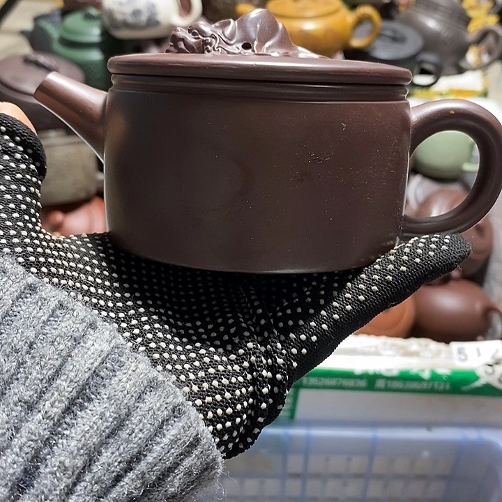 紫砂茶壶把裂微瑕