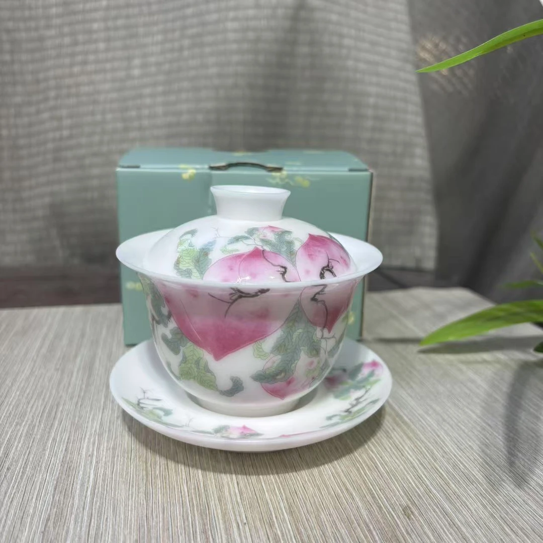 【闪购商品】寿桃三才盖碗  GH2880